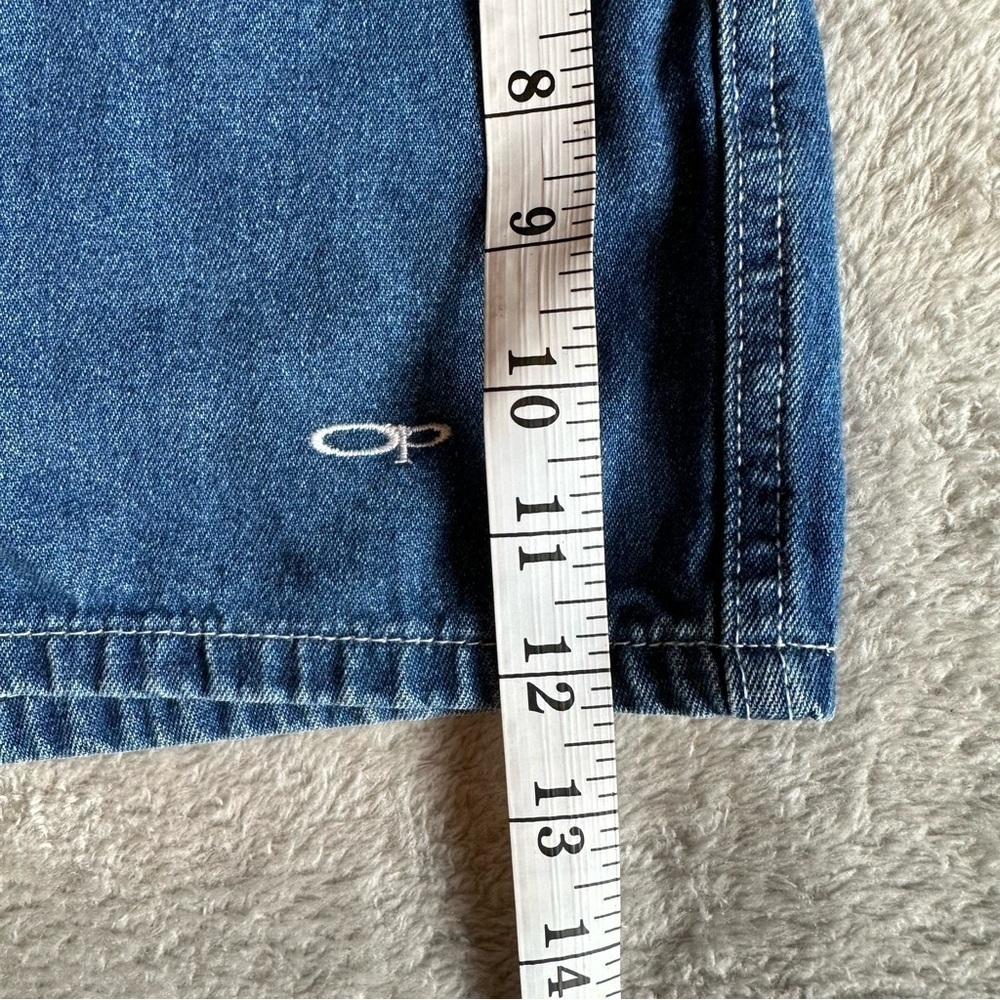 Vintage Ocean Pacific Denim Shorts Size 5 Rainbow Belt Retro OP Jean Shorts - Picture 7 of 7